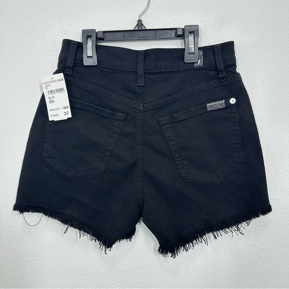 7 for‎ All Mankind Women's Size 23 Black Denim High Rise Cut Off Shorts Festival - Picture 2 of 8